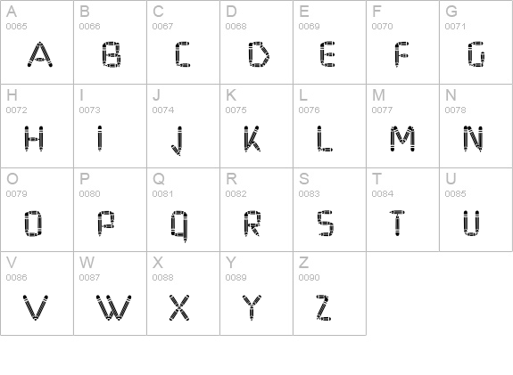 PencilFat uppercase A-Z preview