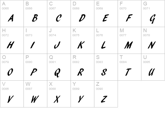 Pendry Script Std uppercase A-Z preview