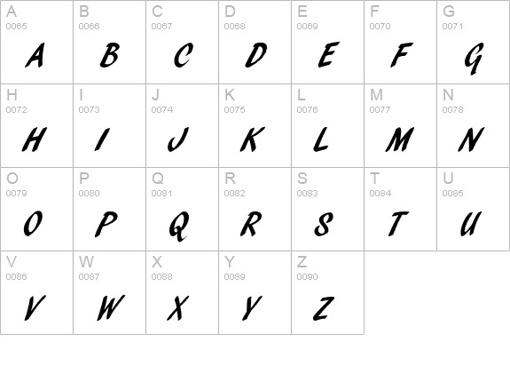PendryScriptEF-Regular uppercase A-Z preview