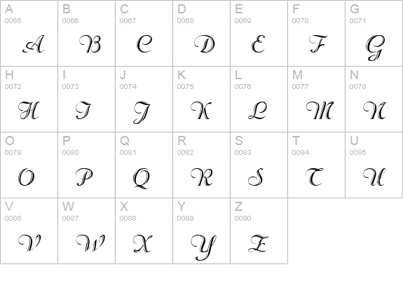 Penelope uppercase A-Z preview