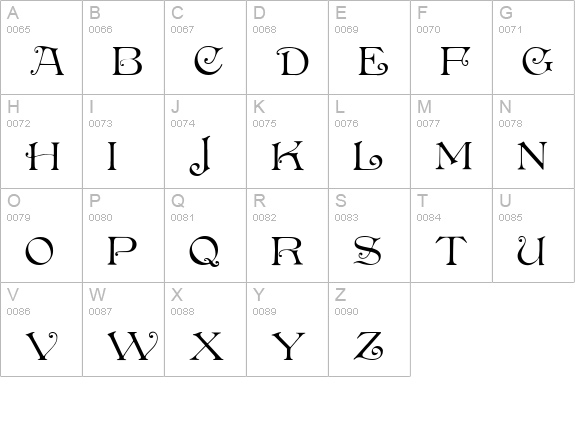Penshurst uppercase A-Z preview