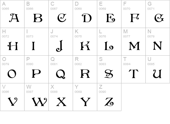 Penshurst Bold uppercase A-Z preview