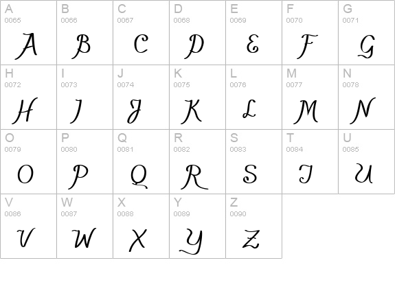 PensleCaligraf Bold uppercase A-Z preview