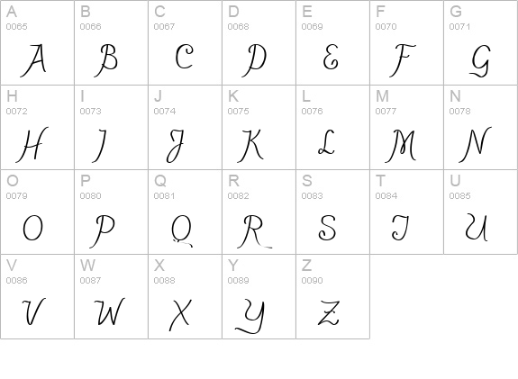 PensleCaligraf Regular uppercase A-Z preview
