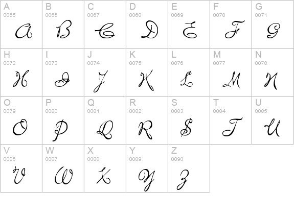 Penstyle uppercase A-Z preview