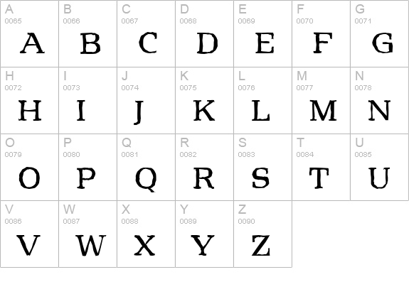 PenthouseAntique-Regular uppercase A-Z preview