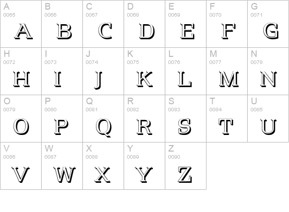 PenthouseShadow-Light-Regular uppercase A-Z preview