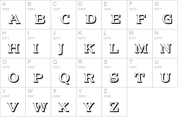 PenthouseShadow-Medium-Regular uppercase A-Z preview