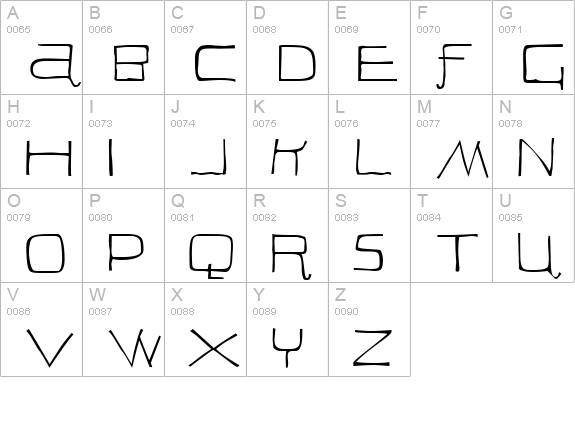 Peon uppercase A-Z preview