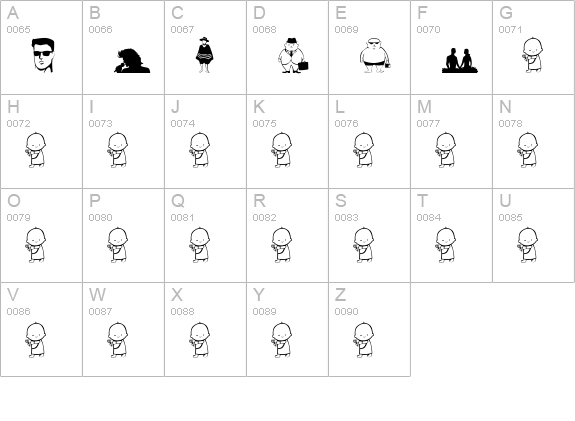 People uppercase A-Z preview