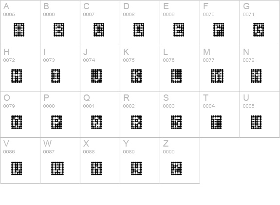 Peppered BTN Negative uppercase A-Z preview