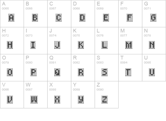 Peppered BTN Positive uppercase A-Z preview