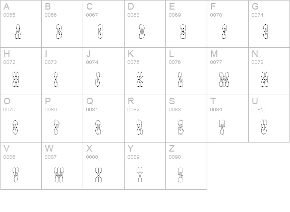 Pepperwood Outline uppercase A-Z preview