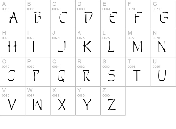 Perdition uppercase A-Z preview
