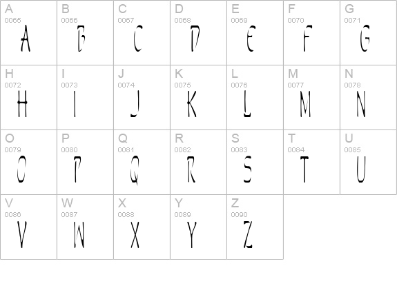 Perdition Condensed uppercase A-Z preview
