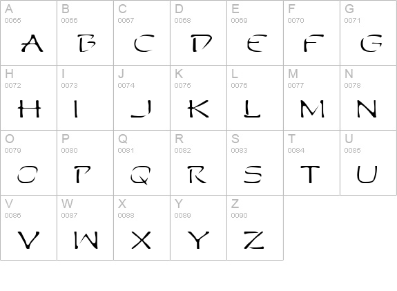 Perdition Expanded uppercase A-Z preview