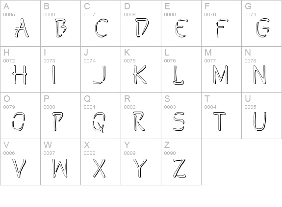 Perdition Outline uppercase A-Z preview