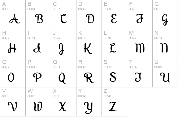 PeregroyJF uppercase A-Z preview