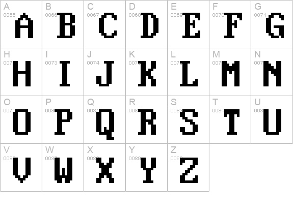 Perfect DOS VGA 437 Win uppercase A-Z preview