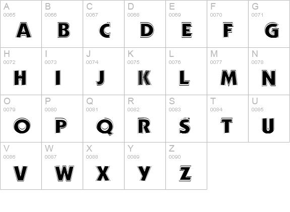 Performa Outline SSi Outline uppercase A-Z preview