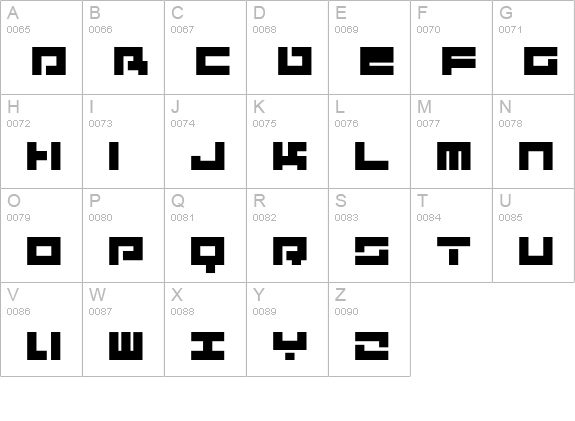 Performar uppercase A-Z preview