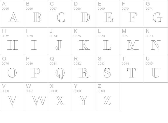 PerlaOutline uppercase A-Z preview