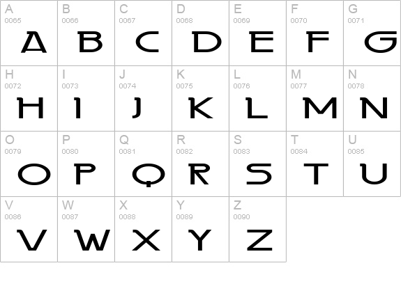 Persia Extended Bold uppercase A-Z preview