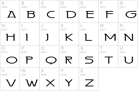 Persia Extended Normal uppercase A-Z preview