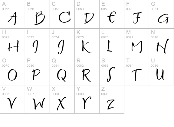 Persimmon uppercase A-Z preview
