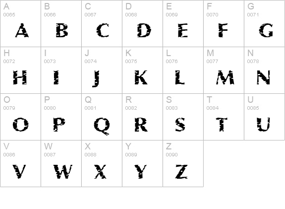 Pessima uppercase A-Z preview