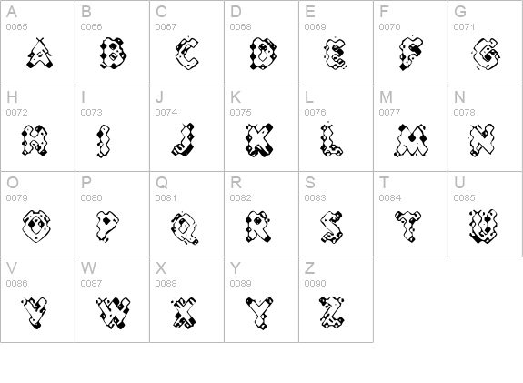 Pessimistic Lines uppercase A-Z preview