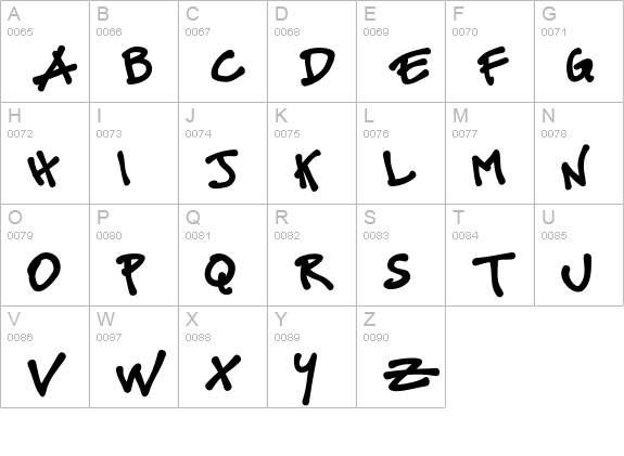 PetescriptBold uppercase A-Z preview