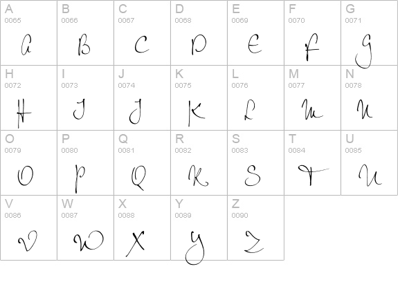 PetraScriptEF-Regular uppercase A-Z preview