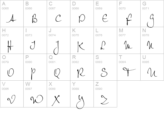 PetrasScriptEF-Regular uppercase A-Z preview