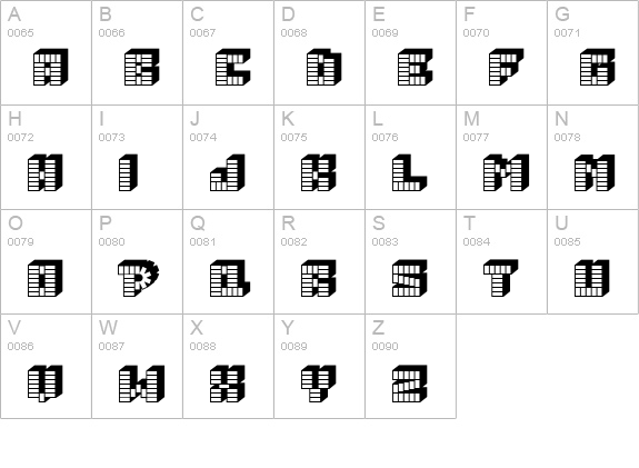 PEZ_font uppercase A-Z preview