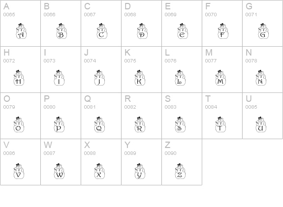 pf_snowman2 uppercase A-Z preview