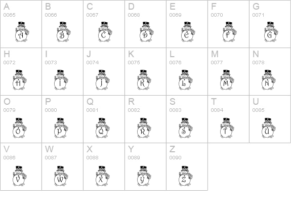 pf_snowman3 uppercase A-Z preview