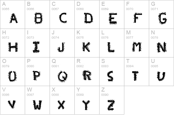 pf_veryverybadfont20 uppercase A-Z preview