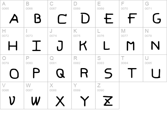 Pf_veryverybadfont6 uppercase A-Z preview