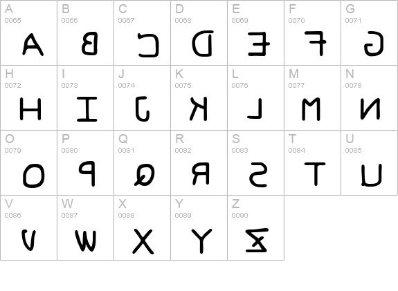 Pf_veryverybadfont6s uppercase A-Z preview