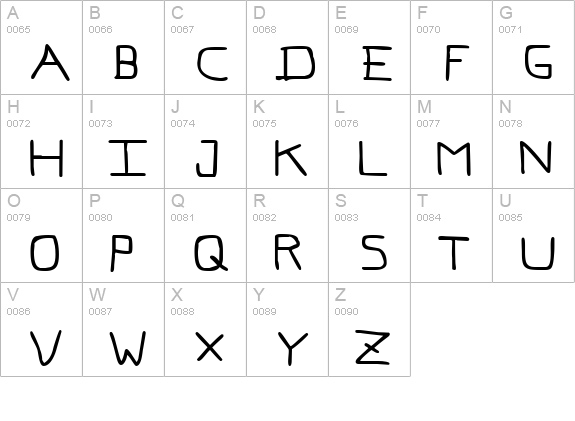 Pf_veryverybadfont7 uppercase A-Z preview