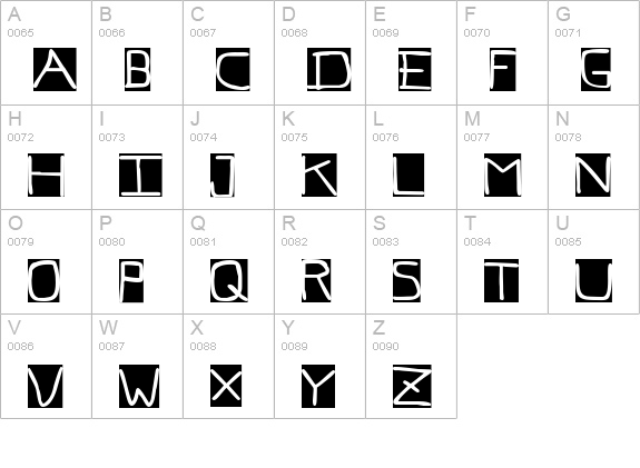 Pf_veryverybadfont7 Inverted uppercase A-Z preview