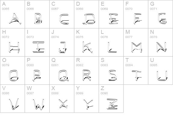 Pf_veryverybadfont7 Shadow uppercase A-Z preview