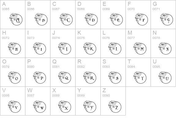 pf_xmas_flower1 uppercase A-Z preview