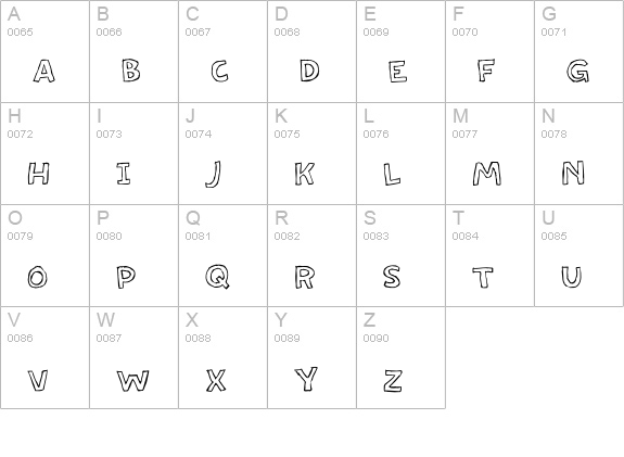 PFAmateur-Flat uppercase A-Z preview