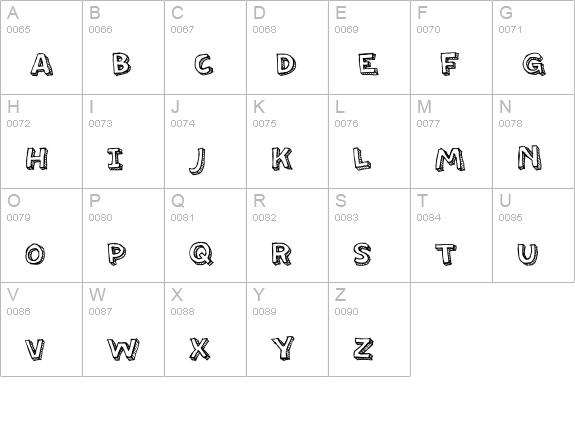 PFAmateur-LineShadow uppercase A-Z preview