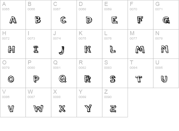 PFAmateur-Rough uppercase A-Z preview