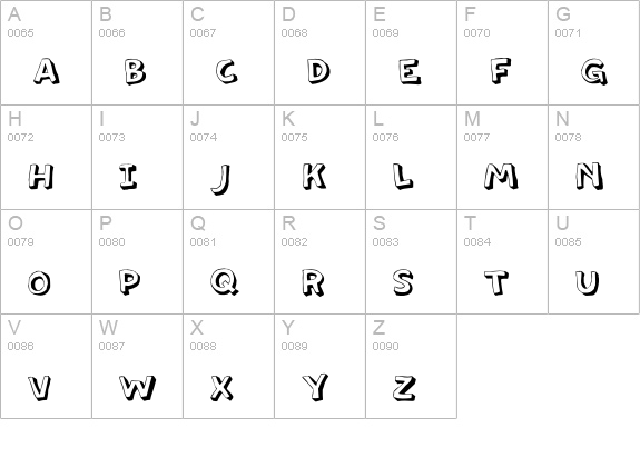 PFAmateur-ThinShadow uppercase A-Z preview