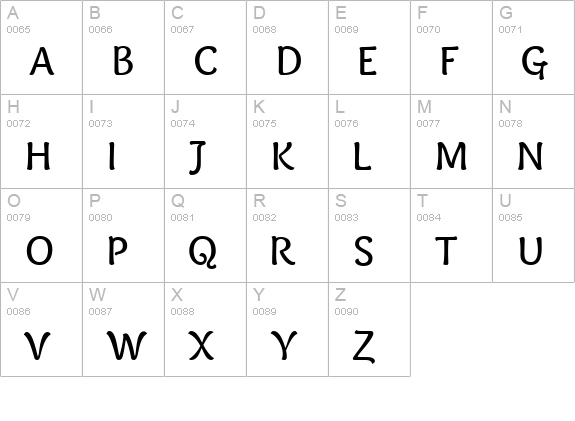 PFArmonia-Regular uppercase A-Z preview