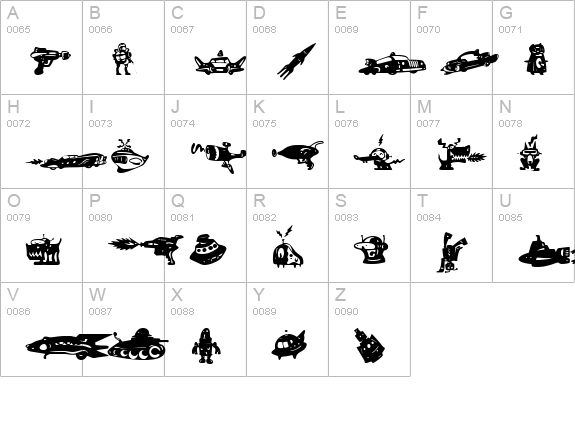 PFAstrobats-Regular uppercase A-Z preview